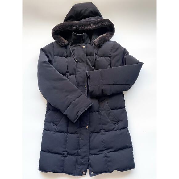 Bromley Sport Mid Length Black Quilted Down Filled Winter Coat Size Small - Picture 1 of 7